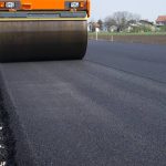 Bahan Hitam Lengket Sebuah Aspal Jalanan